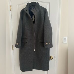 JCREW Long Toscana coat in Italian stadium cloth wool